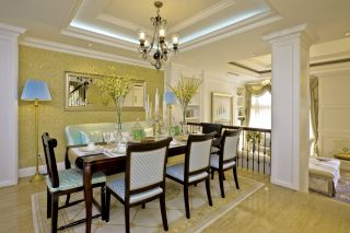 美式实木餐桌装修图片