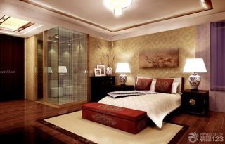 2025中式婚房卧室吊顶装修效果图欣赏
