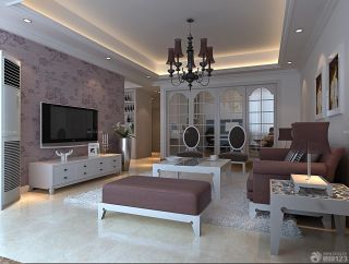 后现代风格客厅墙纸装修效果图欣赏