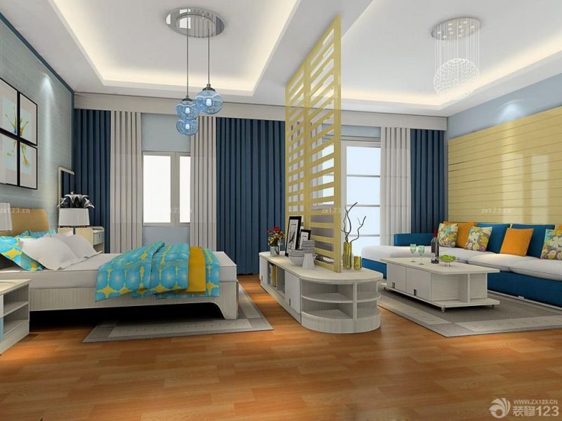 二室一厅韩式卧室隔断设计图 