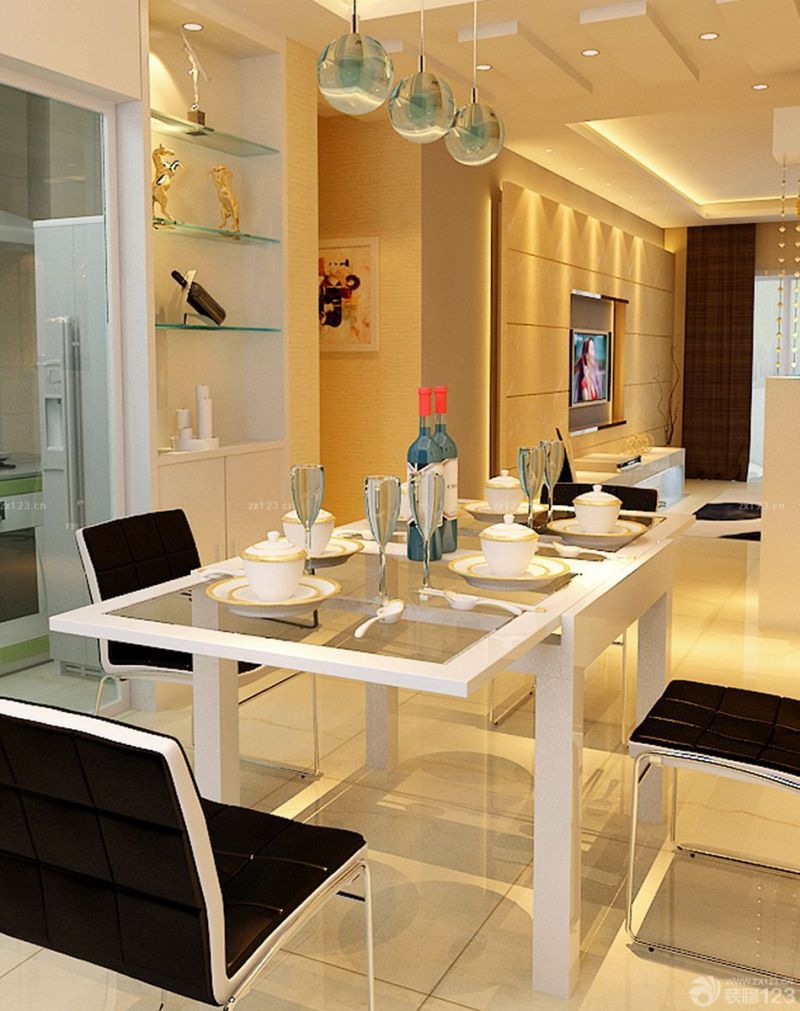 实用型玻璃餐桌可折叠餐桌图片大全