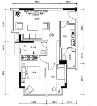 2025农村二室一厅户型图赠送阳台
