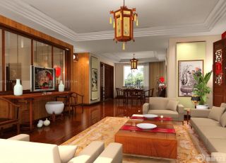 楼房客厅中式吊灯装修效果图大全2025