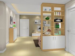 2025清新现代玄关隔断柜设计样板间