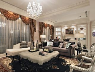 豪华80平米小户型欧式客厅装修效果图欣赏