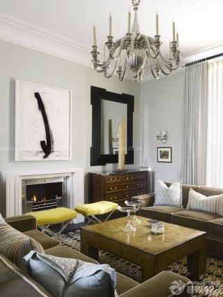 90平米小户型美式客厅整体装修效果图