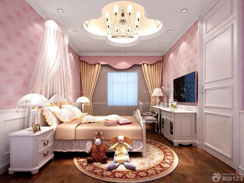 豪华别墅内部公主卧室设计效果图片大全