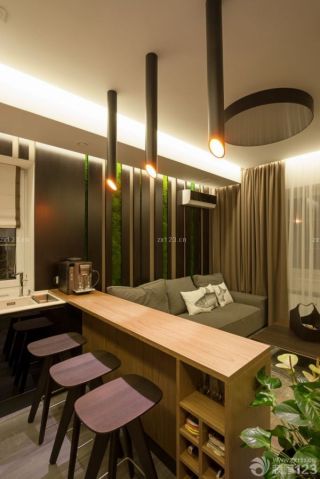 简约风格装修家庭吧台设计