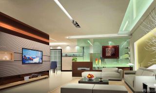 现代室内客厅玻璃隔断装修效果图片