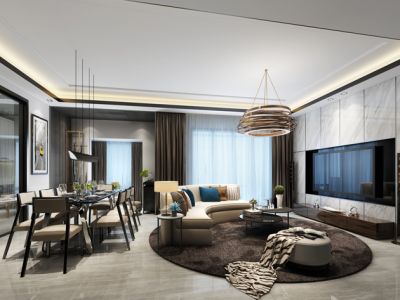 蓬江区海逸城邦花园190平米四居现代风格