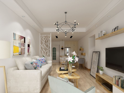 华茵桂语99平米北欧风格装修案例