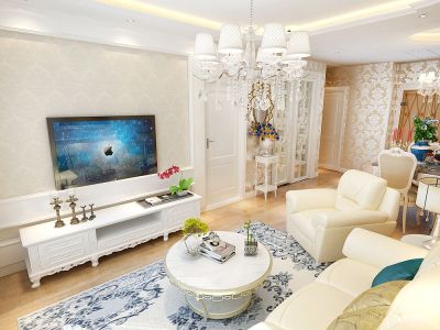 金叶花园-87㎡-欧式风效果图