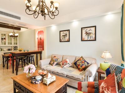 悦荣府三居200平地中海混搭风格