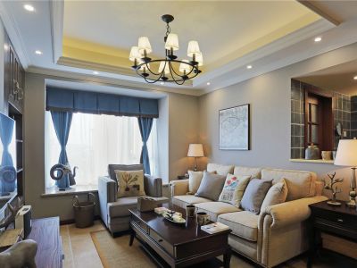 角美中骏四季阳光86平米美式风格装修案例