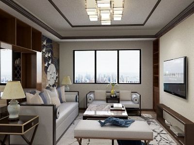 中电颐和府邸-122㎡-中式风效果图