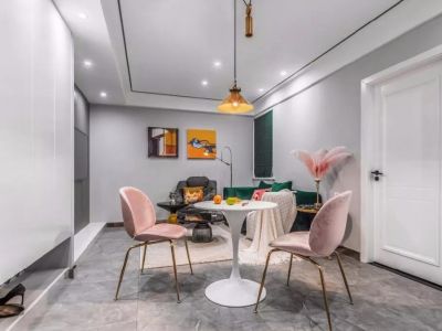 金海岸1号混搭风格68平米二居室装修效果图案例