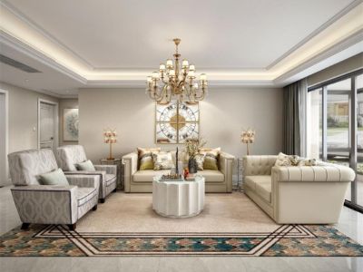 东原香山-558㎡-美式风效果图