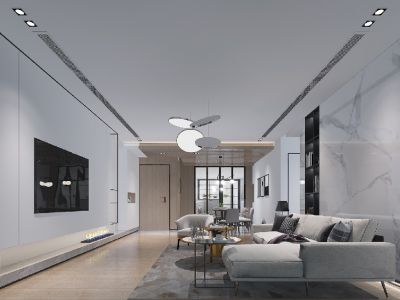 恒大悦府-196㎡-现代风效果图