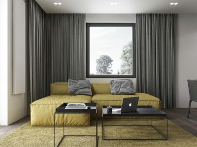 缤虹星城106㎡北欧柠檬黄色系三居室装修案例