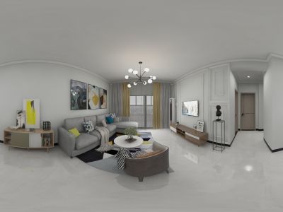 盛世华都108平三居室现代风格装修案例