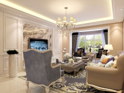 海悦公寓-125㎡-欧式风效果图