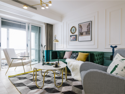 兴悦世嘉美式风格二居室110平米装修设计案例