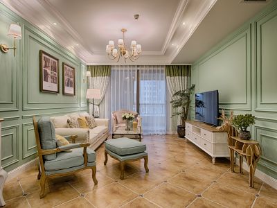 碧桂园中央公园美式风格145平米四室两厅装修案例