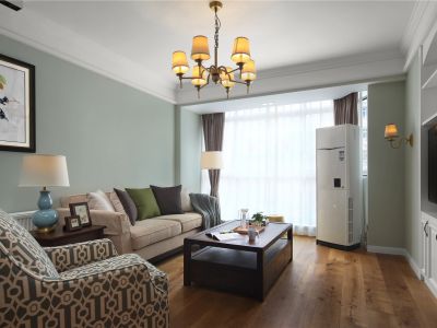 龙泉花园美式风格109平米三室两厅装修案例