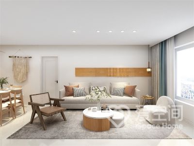 分水岭小区118平米三居室现代简约风装修案例