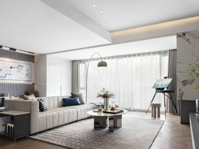 中新国际城140㎡三居室现代风格装修案例