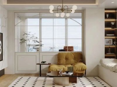 彰泰欢乐颂100平米法式奶油风三居装修案例