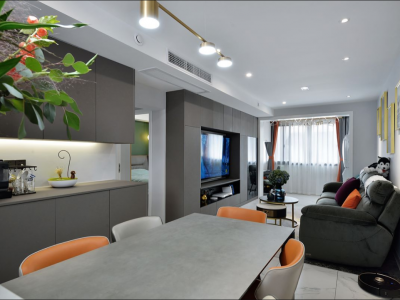 博雅盛世D区110平米简约三居室装修案例