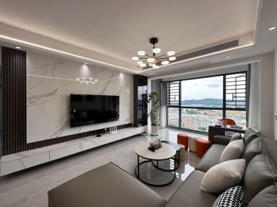 保利时光印象113平现代简约三房两厅装修案例