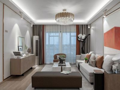 越秀天萃现代风格130平米装修案例