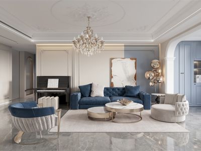 华侨城翡翠天域欧式风格130平米装修案例
